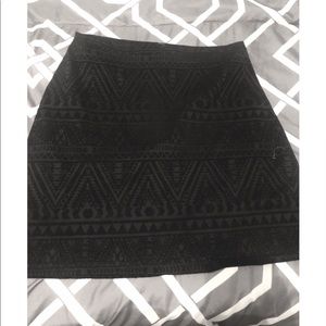 Textured black skirt